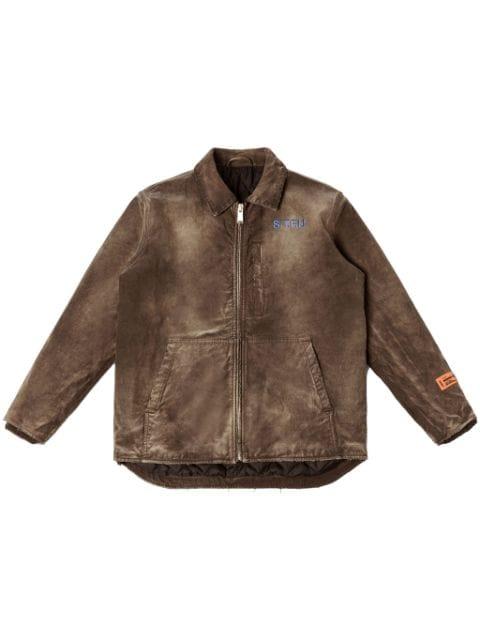 logo-patch cotton jacket by HERON PRESTON