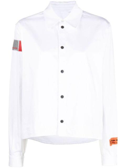 logo-patch cotton shirt by HERON PRESTON