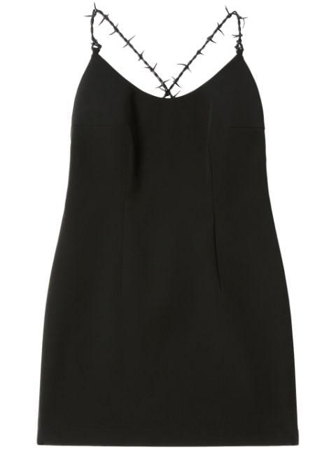 logo-patch criss-cross strap dress by HERON PRESTON