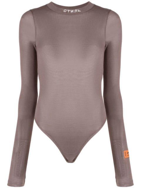 logo-patch long-sleeve top by HERON PRESTON
