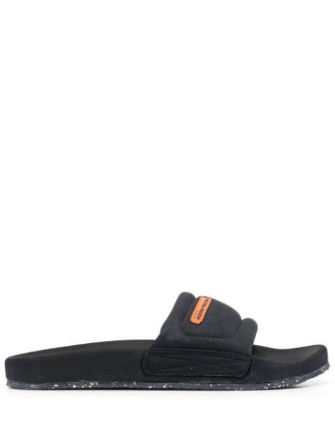 logo-patch slip-on slides by HERON PRESTON