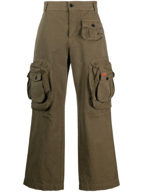 logo-patch straight-leg trousers by HERON PRESTON