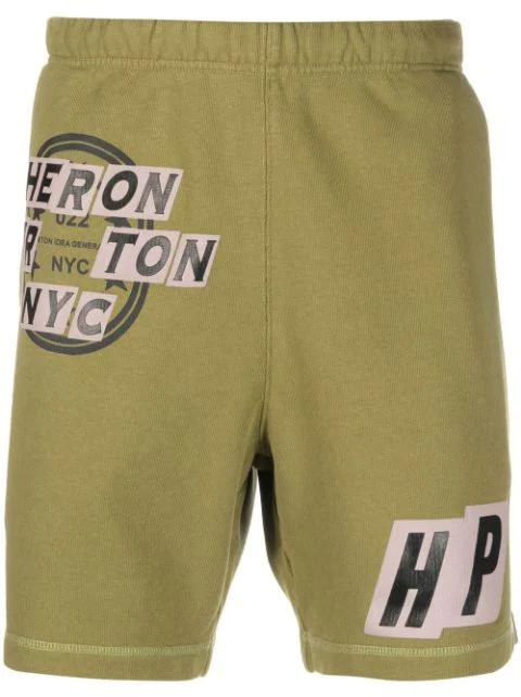 logo-patch track shorts by HERON PRESTON
