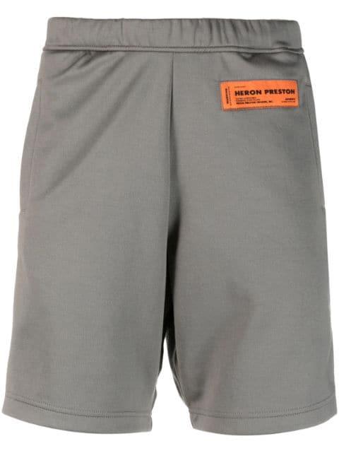 logo-patch track shorts by HERON PRESTON