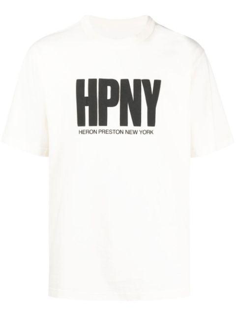 logo-print cotton T-shirt by HERON PRESTON