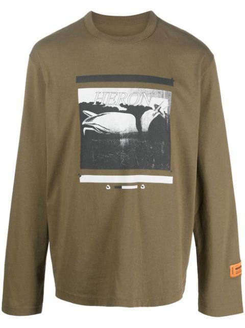 logo-print detail T-shirt by HERON PRESTON