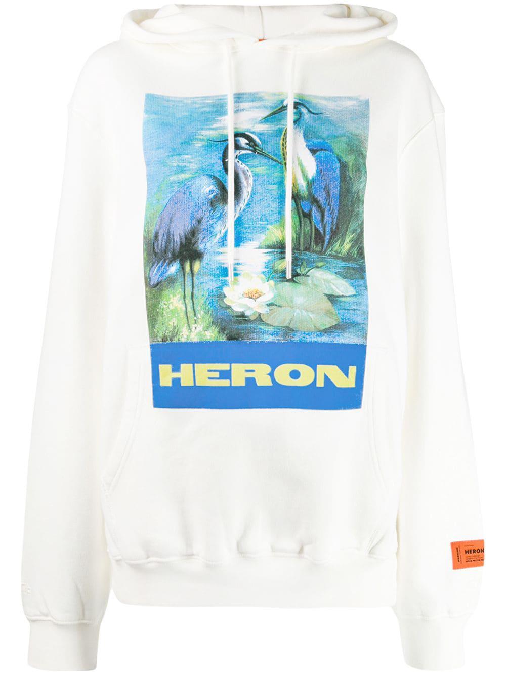 logo print hoodie by HERON PRESTON