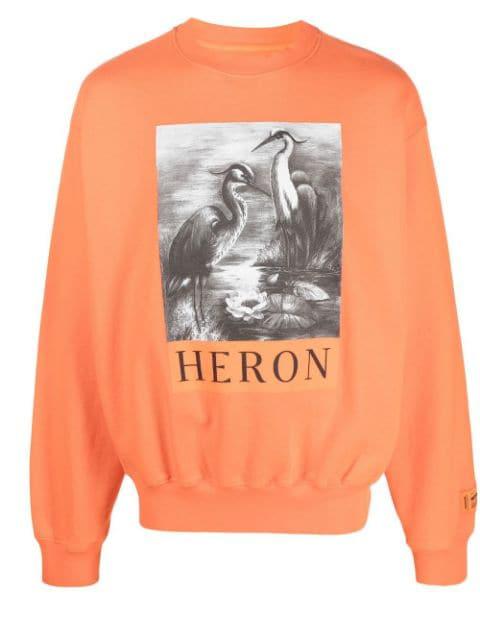 logo-print long-sleeved jumper by HERON PRESTON