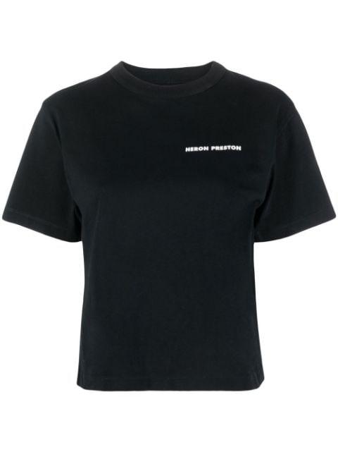 logo-print organic cotton T-shirt by HERON PRESTON