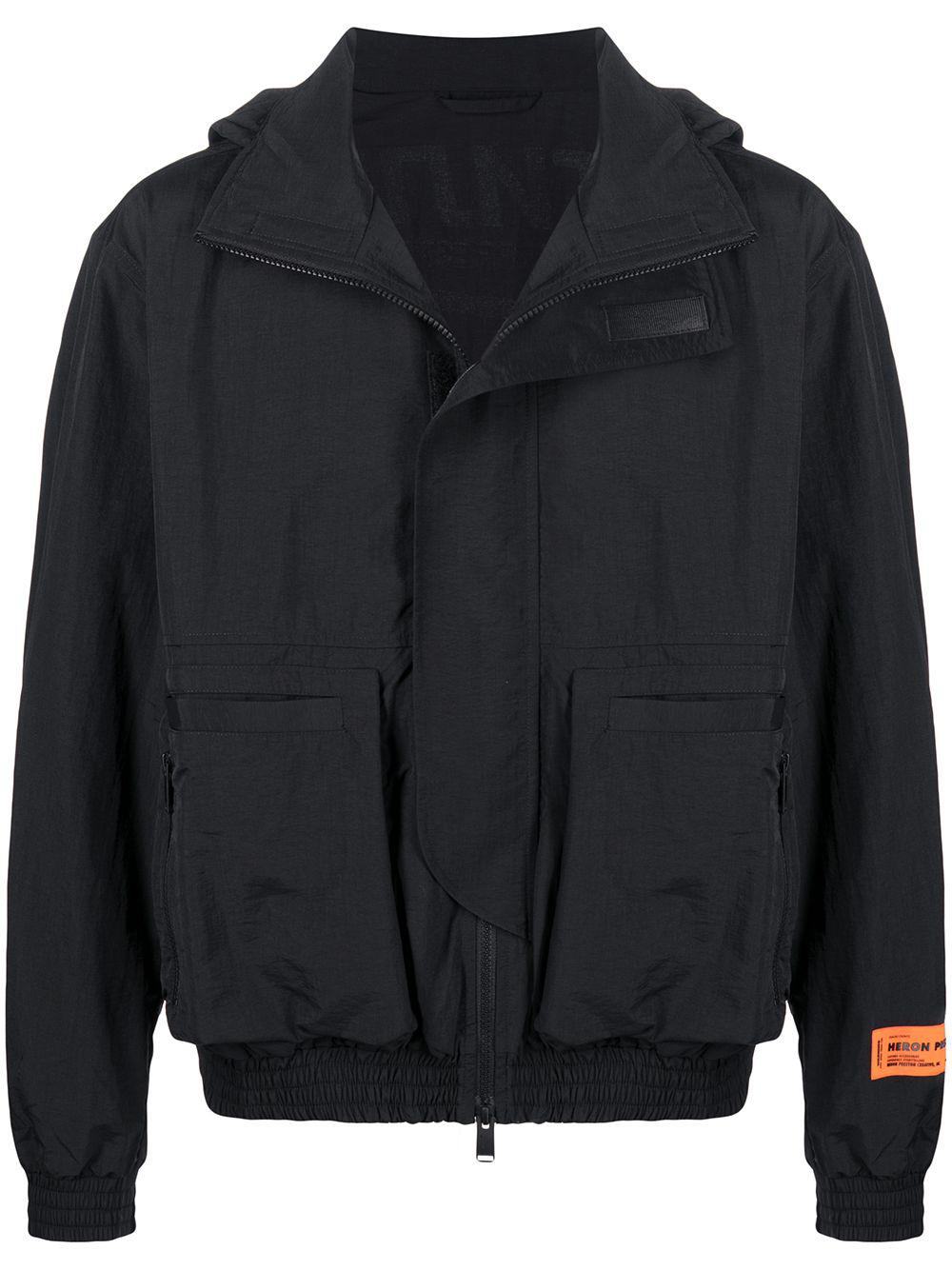 logo-print zip-up jacket by HERON PRESTON