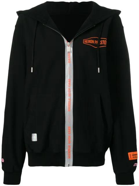 logo zipped hoodie by HERON PRESTON