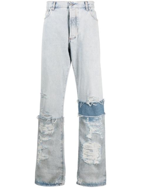 multi-panel denim jeans by HERON PRESTON