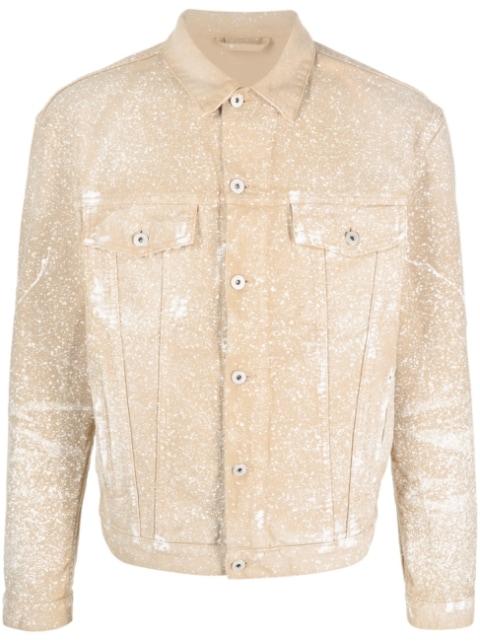 paint-splatter denim shirt jacket by HERON PRESTON