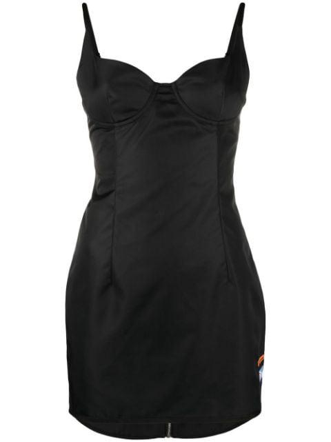 satin corset mini dress by HERON PRESTON