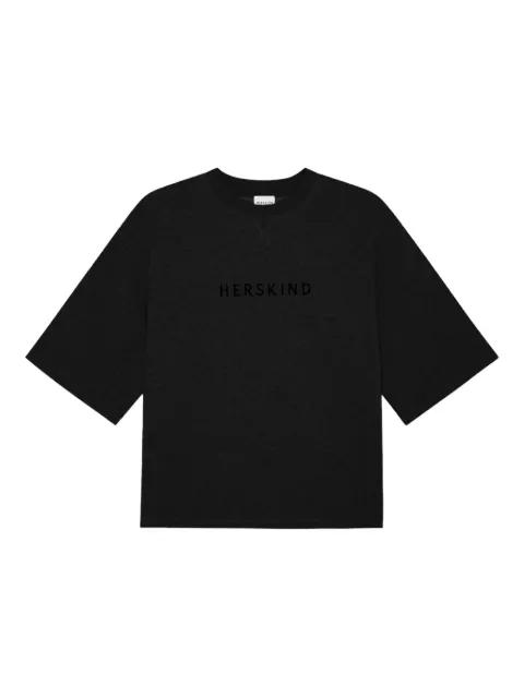 Linette embroidered-logo t-shirt by HERSKIND