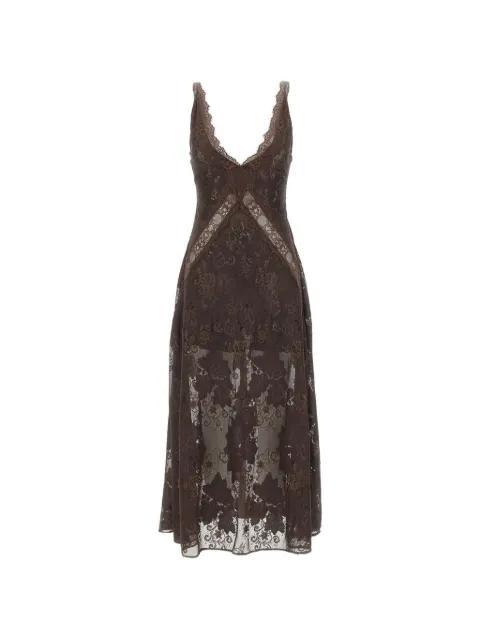 Soray floral-lace V-neck midi dress by HERSKIND