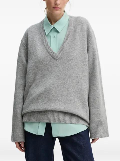 V-neck ribbed sweater by HERSKIND