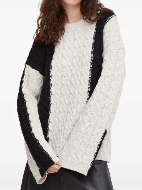 cable knit panelled sweater by HERSKIND