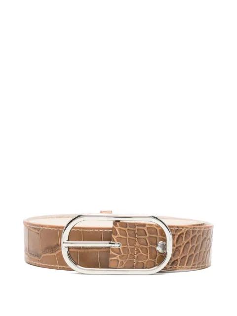 crocodile-embossing leather belt by HERSKIND