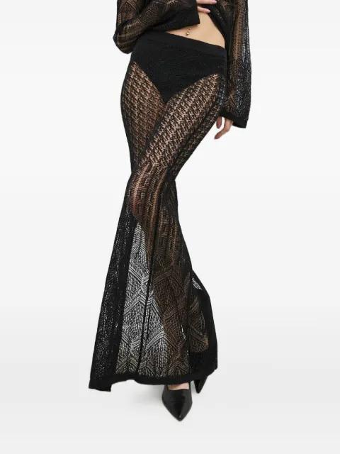 open-work slit maxi skirt by HERSKIND