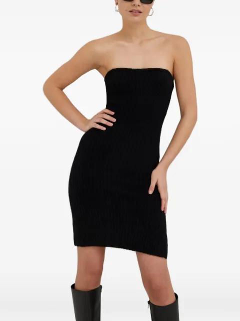 rib strapless mini dress by HERSKIND