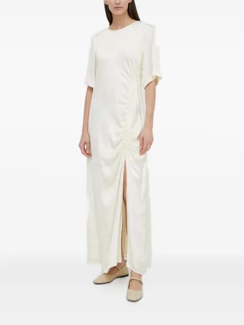 ruched-slit maxi dress by HERSKIND