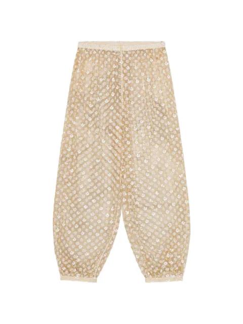 sequin-embellished floral-patchwork trousers by HERSKIND