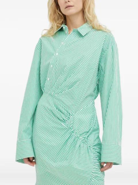 striped gathered mini dress by HERSKIND