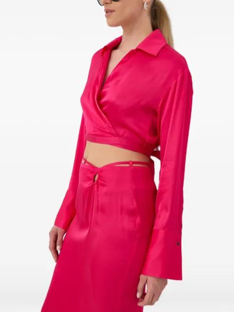 wrap tie-waist blouse by HERSKIND