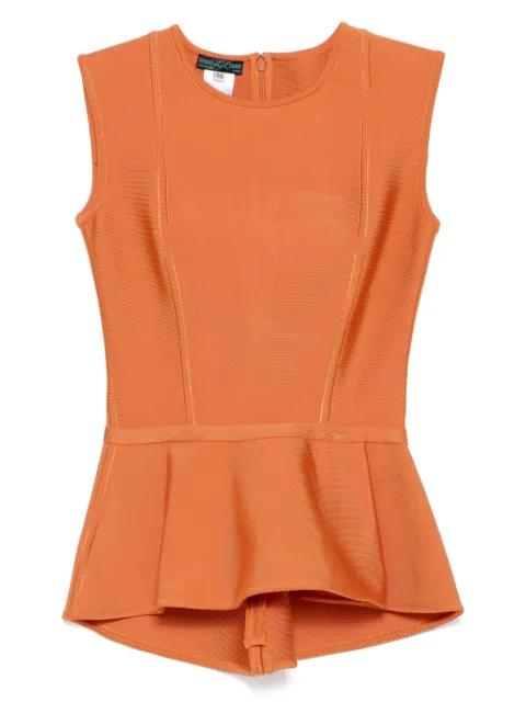 jewel neck bandage peplum top by HERVE L. LEROUX