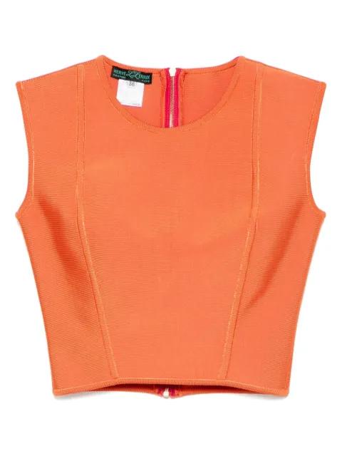 jewel neck sleeveless cropped top by HERVE L. LEROUX