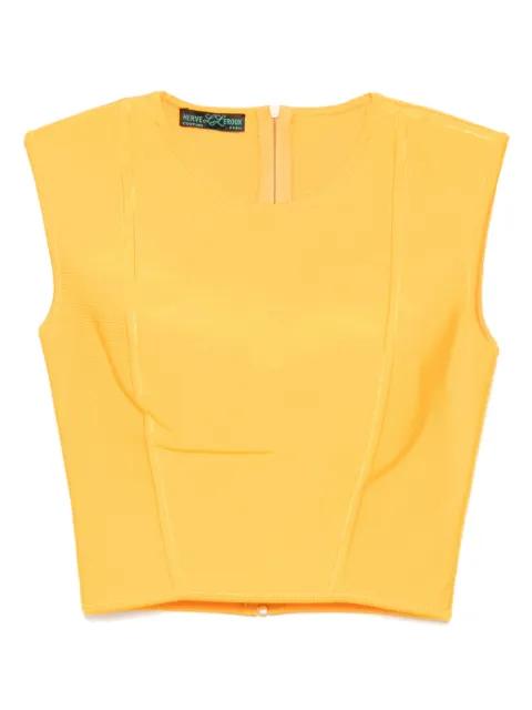 jewel-neck top by HERVE L. LEROUX