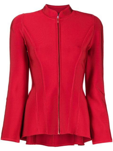peplum-hem jacket by HERVE L. LEROUX