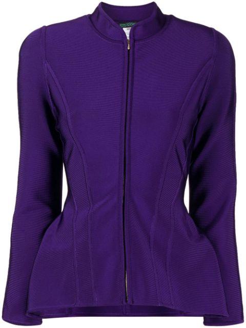 peplum-hem jacket by HERVE L. LEROUX