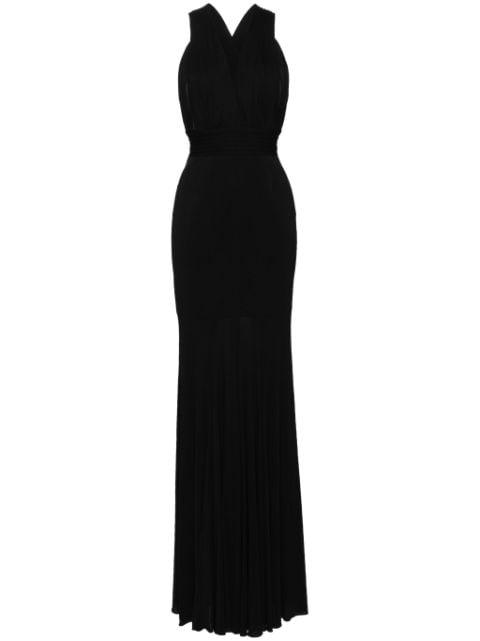 pleated fishtail gown by HERVE L. LEROUX