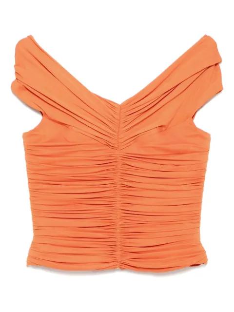 ruched off shoulder multiway top by HERVE L. LEROUX