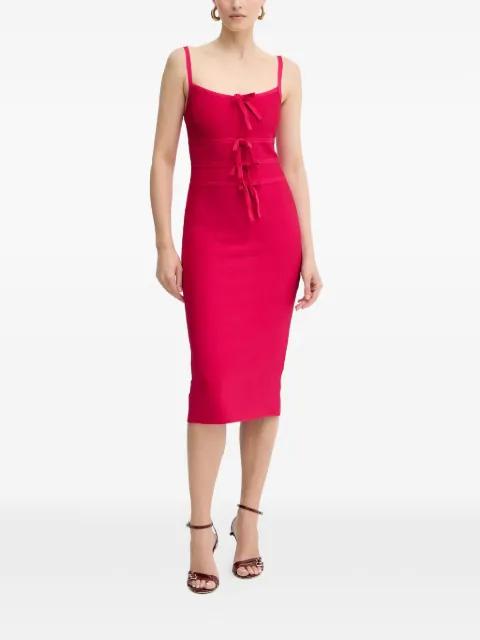 Alicia bow midi dress by HERVE LEGER