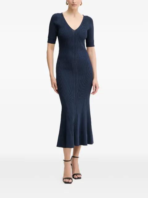 Aria V-neck midi dress by HERVE LEGER