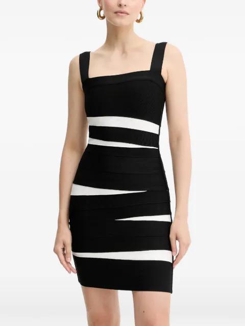 Eve square-neck striped mini dress by HERVE LEGER