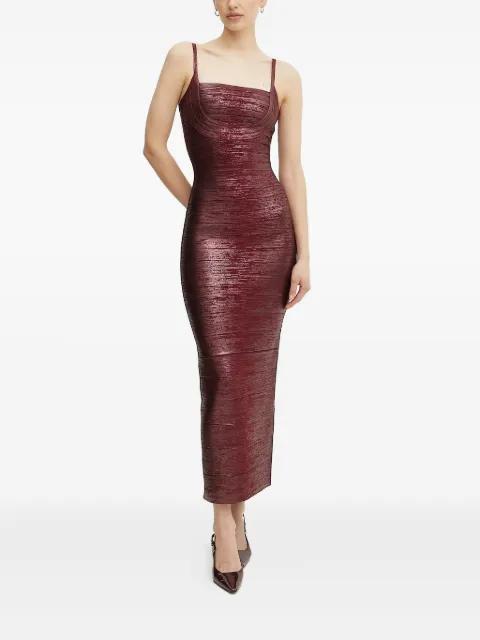 Gemma metallic dress by HERVE LEGER