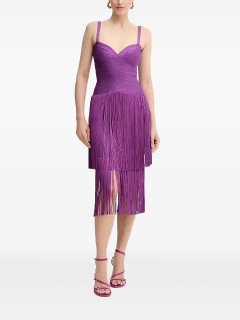 Georgia fringed midi dress by HERVE LEGER