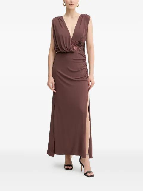 Lucille sequin V-neck maxi dress by HERVE LEGER