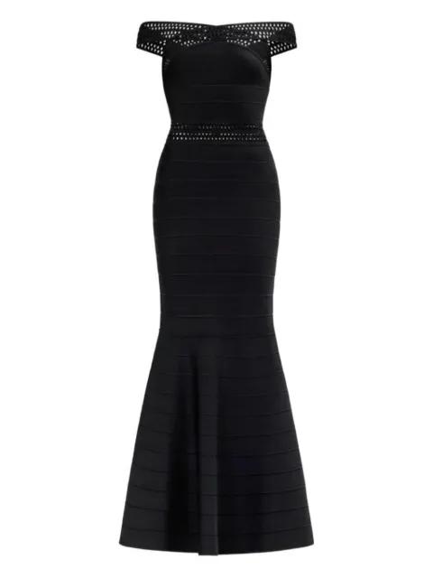 Octavia off-the-shoulder cut-out gown by HERVE LEGER