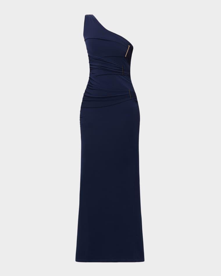 The Irie Asymmetric Gown by HERVE LEGER