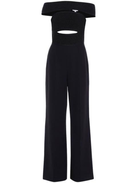 The Lila off-shoulder jumpsuit by HERVE LEGER