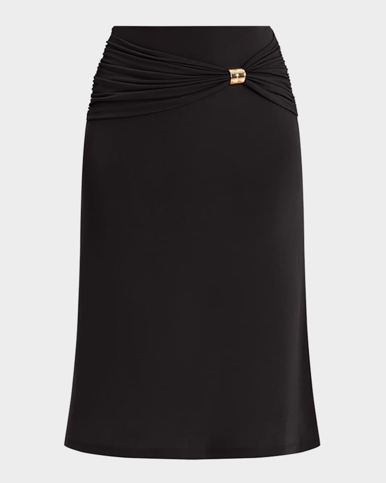 Valentina Drape Midi Skirt by HERVE LEGER