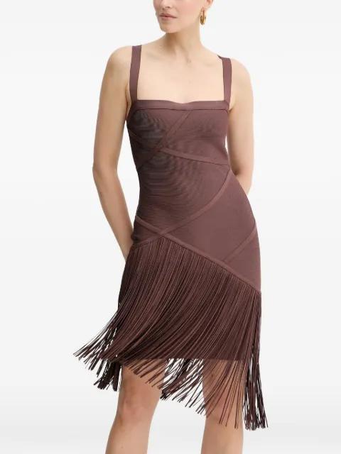 fringed strap ~mini dress by HERVE LEGER