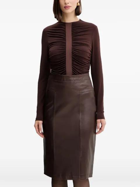 ruched-panel blouse by HERVE LEGER