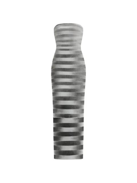 striped strapless dress by HERVE LEGER