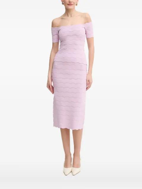 wave-textured off-shoulder top by HERVE LEGER